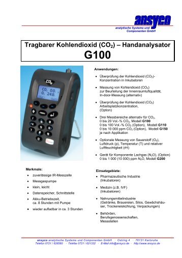 Tragbarer Kohlendioxid (CO2) - ANSYCO Analytische Systeme und ...