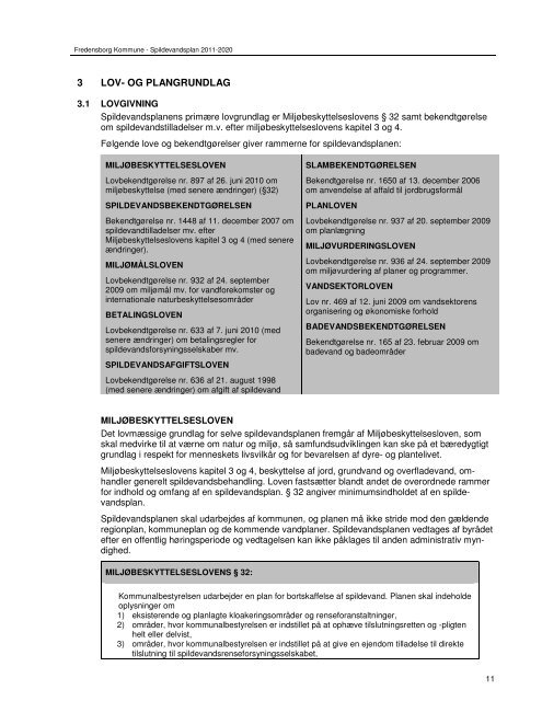 Spildevandsplan 2011-2020 - Fredensborg Kommune