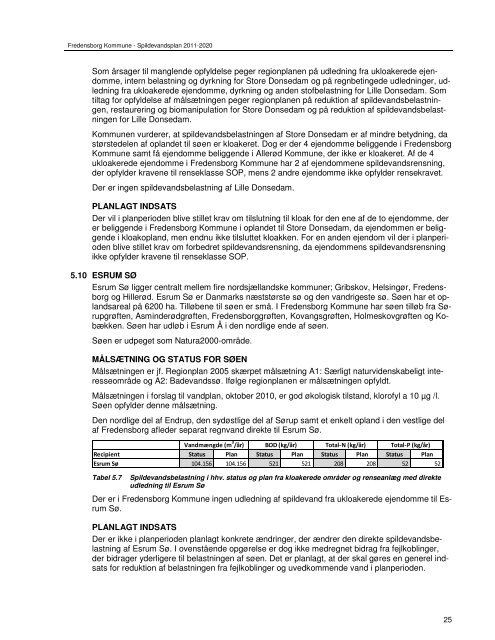 Spildevandsplan 2011-2020 - Fredensborg Kommune