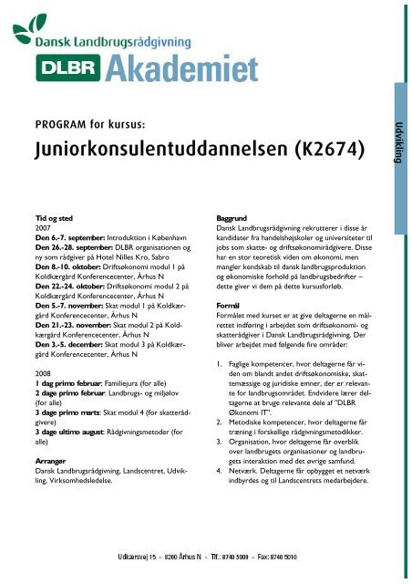 Juniorkonsulentuddannelsen (K2674) Udvikling - LandbrugsInfo