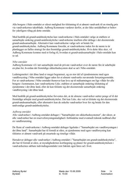 Referat - Holdning til 33. Limfjordsforbindelse blandt kandidater til ...