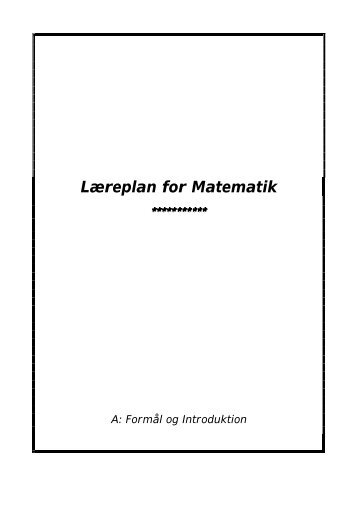 Læreplan for Matematik - Inerisaavik