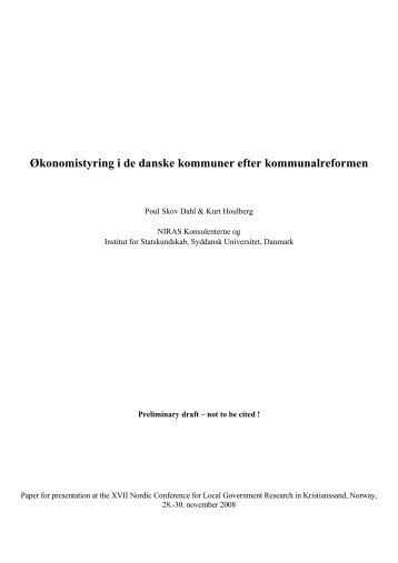 Økonomistyring i de danske kommuner efter kommunalreformen