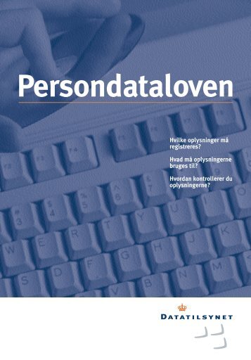 Pjece om persondataloven - Datatilsynet