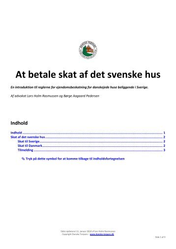 At betale skat af det svenske hus - Danske Torpare