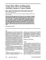 Tumor Size: Effect on Monoclonal Antibody Uptake in Tumor Models