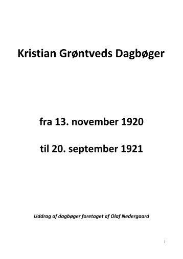 Dagbog 6. 13/11 1920 - Bjergby - Mygdal Lokalhistoriske Forening