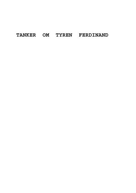 Tanker om Tyren Ferdinand