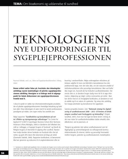 Tidsskrift for professionsuddannelser • Nr. 12 • 2010 - VIA University ...
