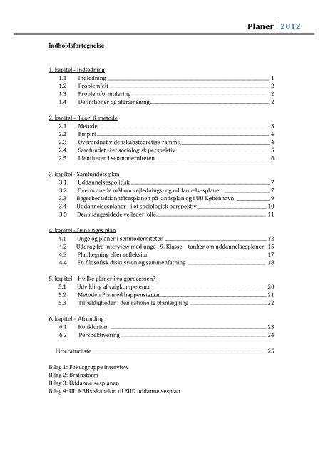 Planer - Videncenter for uddannelses- og erhvervsvejledning