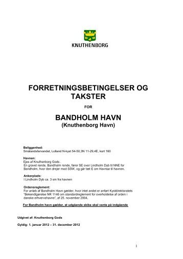 BANDHOLM HAVN - Knuthenborg