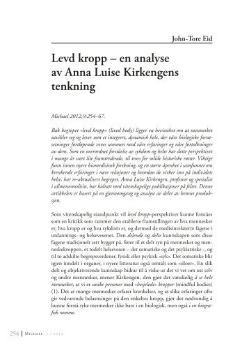 Levd kropp – en analyse av Anna Luise Kirkengens tenkning - Michael