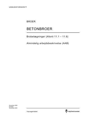 UF-G, Brobelægninger, Almindelig arbejdsbeskrivelse, AAB - NCC