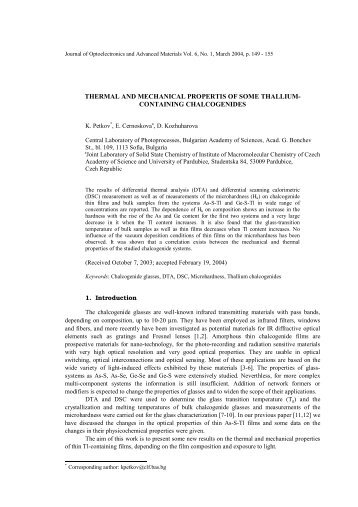 thermal and mechanical propertis of some thallium - INOE 2000