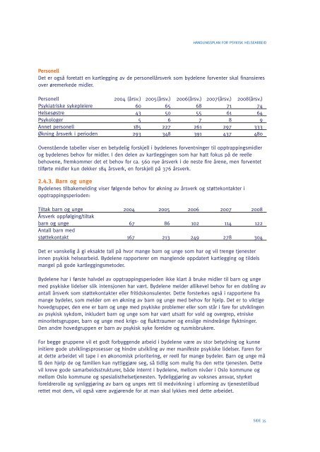 Handlingsplan for psykisk helsearbeid i Oslo kommune 2004 – 2008