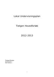 Lokal undervisningsplan for Tietgen Hovedforløb - TietgenSkolen