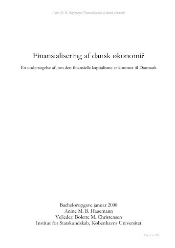 Finansialisering af dansk økonomi? - itslearning