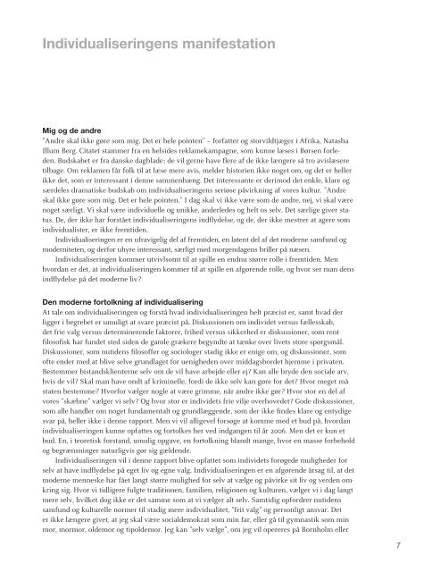 Individualisering. Medlemsrapport 4, 2005, del 1 - Instituttet for ...
