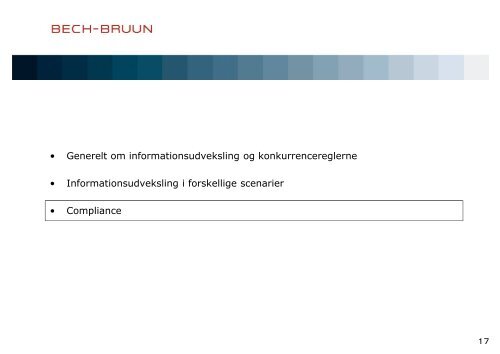 Informationsudveksling og konkurrencereglerne - Bech-Bruun