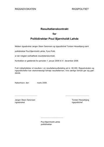 Resultatkontrakt for Fyns Politi 2008