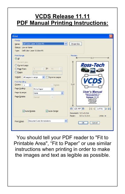 VCDS Release 11.11 PDF Manual Printing Instructions: - Ross-Tech