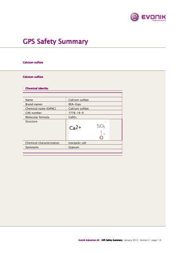 Calcium sulfate - Evonik Industries AG