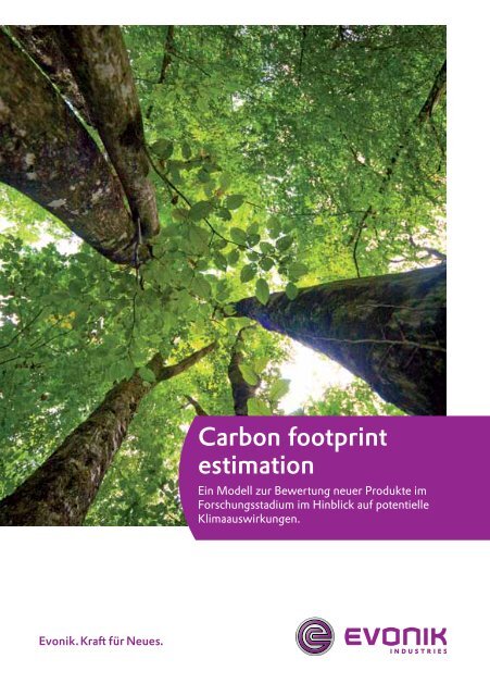 Carbon Footprint Estimation (CFE) - Evonik Industries AG