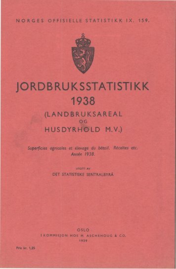 IX 159 1938 - Statistisk sentralbyrå