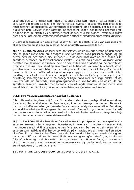 Erstatningsnævnet Årsberetning 2004