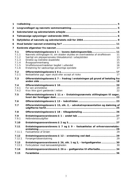 Erstatningsnævnet Årsberetning 2004