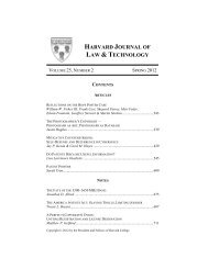 Issue Table of Contents, Masthead, and Sponsors - Harvard Journal ...