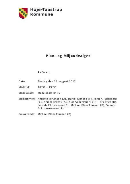 Referat Plan - Høje-Taastrup Kommune