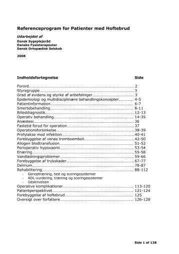 Referenceprogram for patienter med hoftebrud, 2008 - Dansk ...