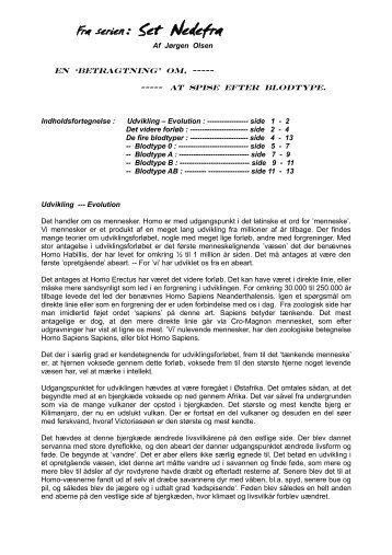 At spise efter blodtype - Set Nedefra