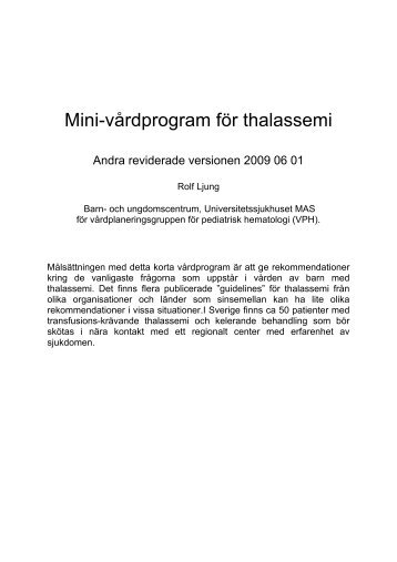 Mini-vårdprogram för thalassemi - BLF