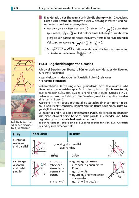 ANALYTISCHE GEOMETRIE DER EBENE UND DES RAUMES 11