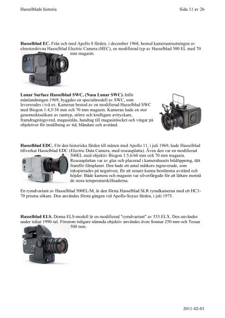 Hasselblads Historia - fotopaw.se