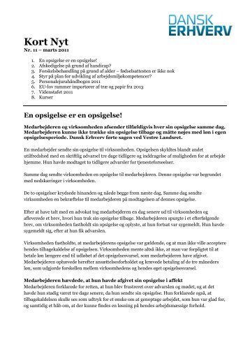 printvenlige udgave af Kort Nyt nr. 11 - marts 2011 - Dansk Erhverv