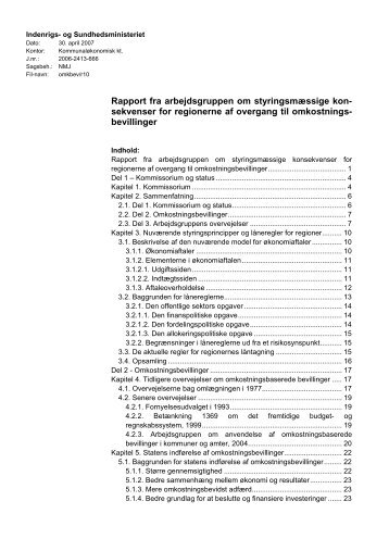 Rapport fra arbejdsgruppen om omkostningsbevillinger - Budget- og ...