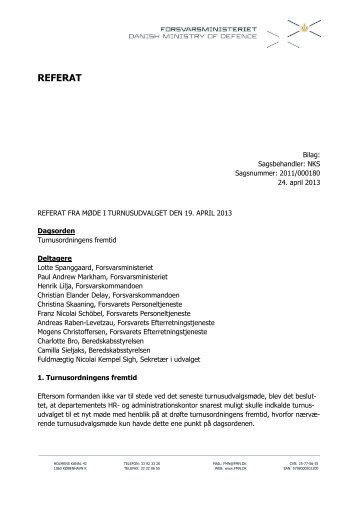 Referat af 19.04.2013 - Forsvarsministeriet