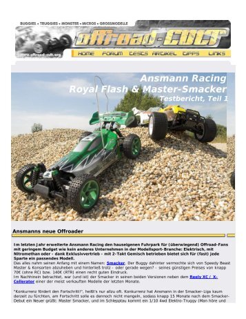 Ansmann Racing Royal Flash & Master-Smacker Testbericht, Teil 1