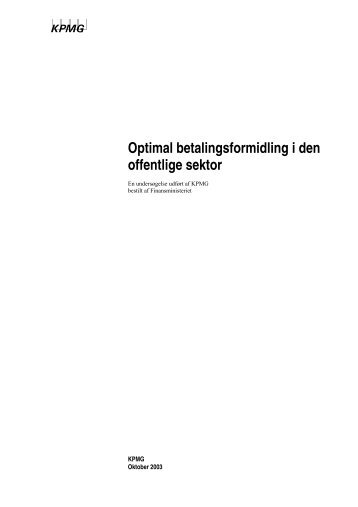 Optimal betalingsformidling i den offentlige sektor - Finansministeriet