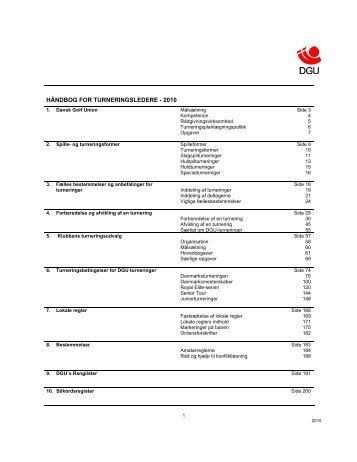 HÅNDBOG FOR TURNERINGSLEDERE - 2010 - Dansk Golf Union