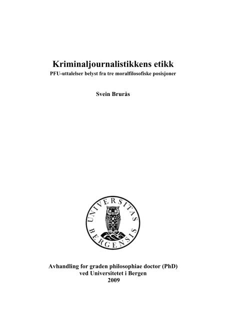 Kriminaljournalistikkens etikk - Bora - Universitetet i Bergen