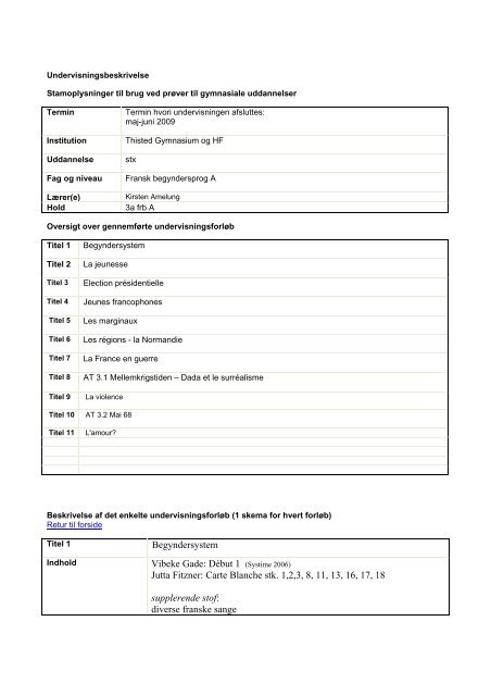 3a frbA - Ag - Thisted Gymnasium og HF-Kursus