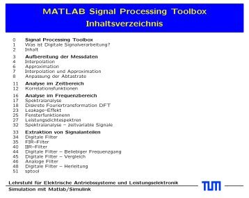 Signal Processing Toolbox - EAL Lehrstuhl für Elektrische ...