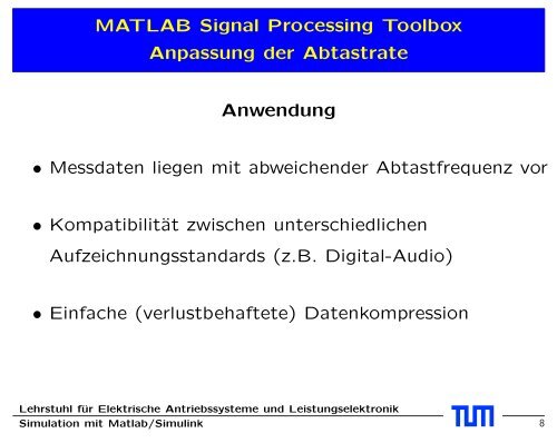 Signal Processing Toolbox - EAL Lehrstuhl für Elektrische ...