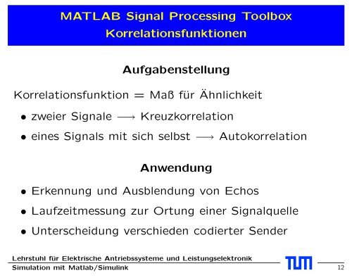 Signal Processing Toolbox - EAL Lehrstuhl für Elektrische ...