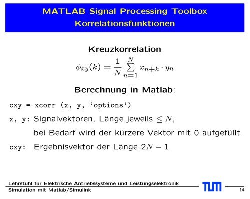 Signal Processing Toolbox - EAL Lehrstuhl für Elektrische ...