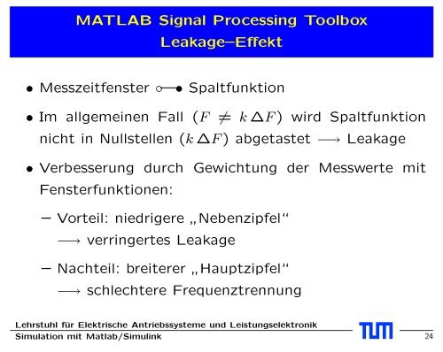 Signal Processing Toolbox - EAL Lehrstuhl für Elektrische ...